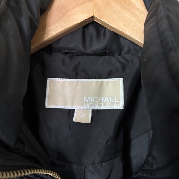Michael Kors Quilted Black Jacket Womens Size Extra Small Preppy Winter Coat - Picture 8 of 16